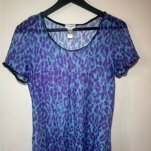Dolce & Gabbana Blue and Purple Animal Print Tee